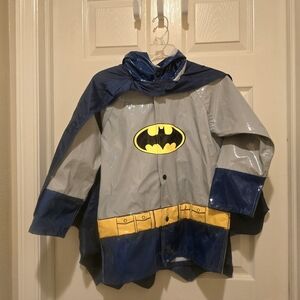 Western Chief kids Batman hooded raincoat rain jacket with cape Boys Size 6 6X